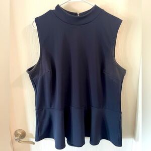 Navy Banana Republic Peplum Top